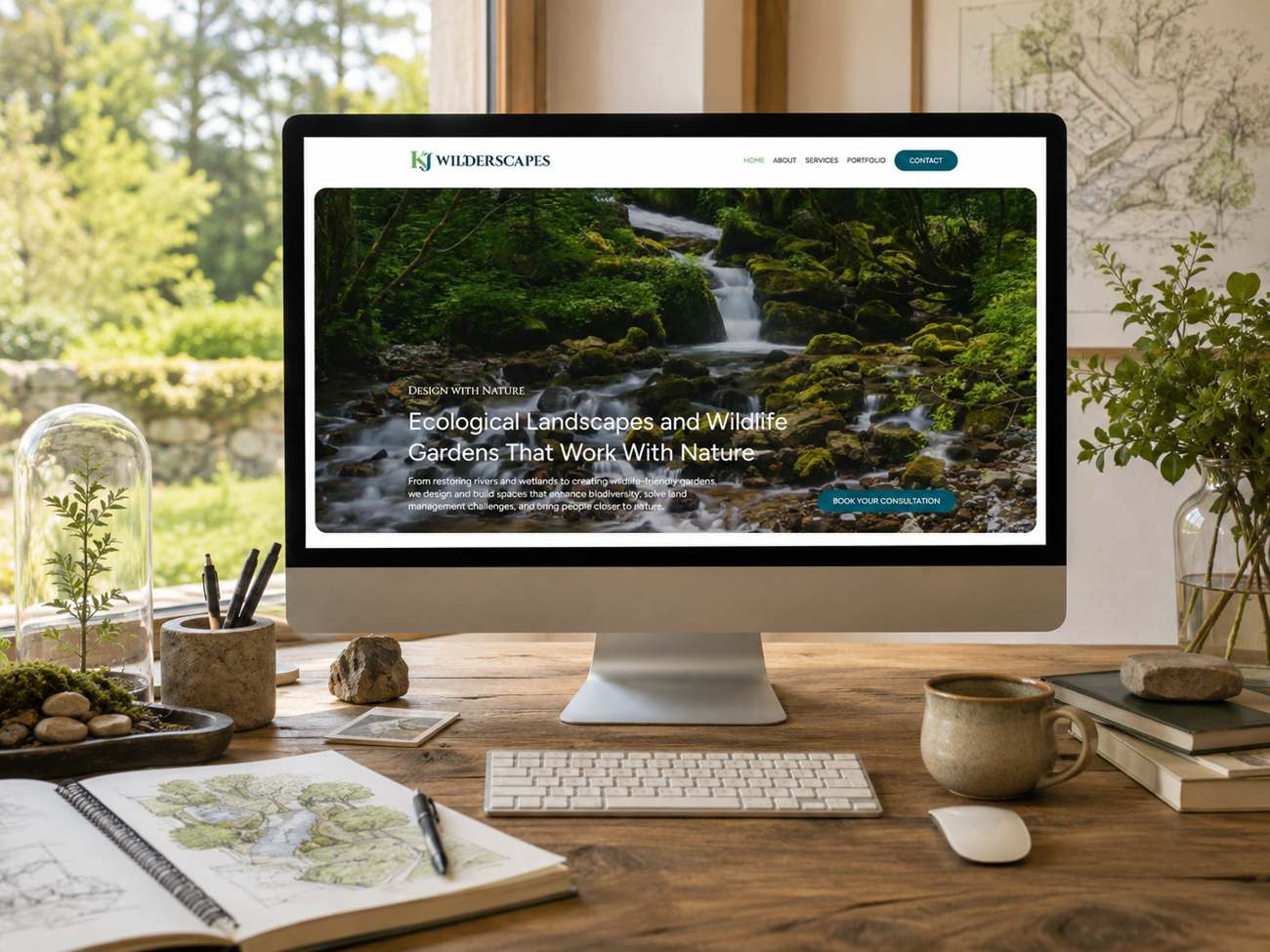 KJ Wilderscapes website on desktop